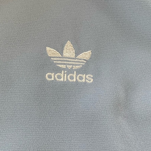 LIMITED EDITION Adidas Originals Blue Linen Embroidered Shirt ( PART OF A SET) - Picture 6 of 8